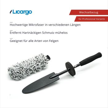Housse de rechange LICARGO® pour brosse pour jantes en microfibre Professional 3