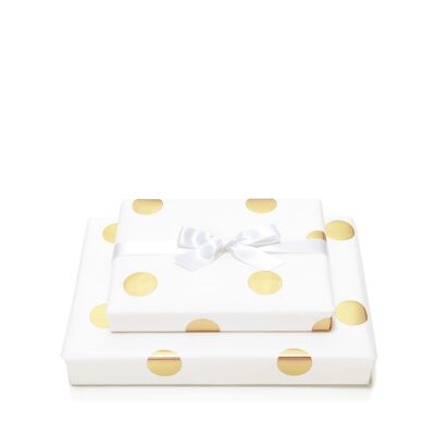 White And Gold Dot Gift Wrap