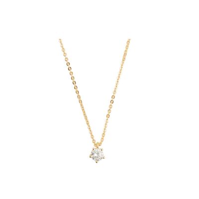 Stainless Steel Gold Cubic Zirconia Necklace NK2 X 3