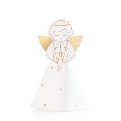 3D Gold Angel Necklace & Greetings Card