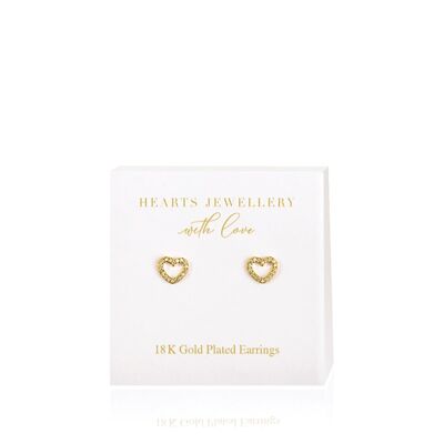 18K Gold Plated Cubic Zirconia Heart Earrings