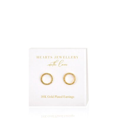 18K Gold Plated Cubic Zirconia Circle Earrings