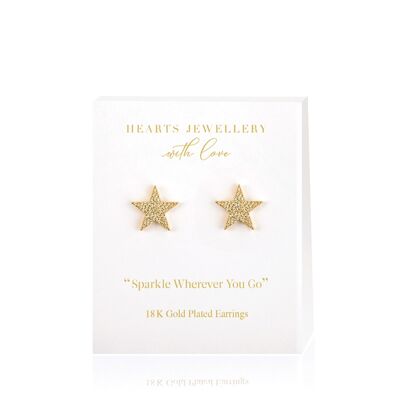 18K Gold Plated Cubic Zirconia Large Star Earrings