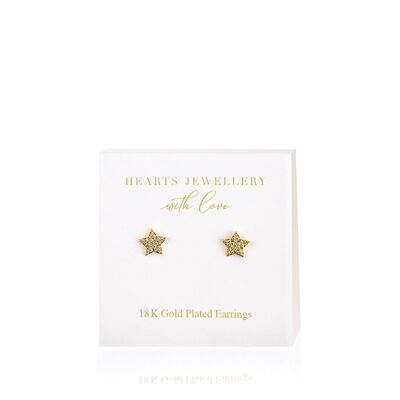 18K Gold Plated Cubic Zirconia Star Earrings