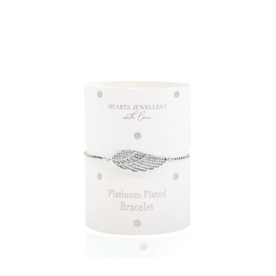 Platinum Plated Angel Wing Toggle Bracelet
