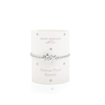 Platinum Plated Double Star Toggle Bracelet