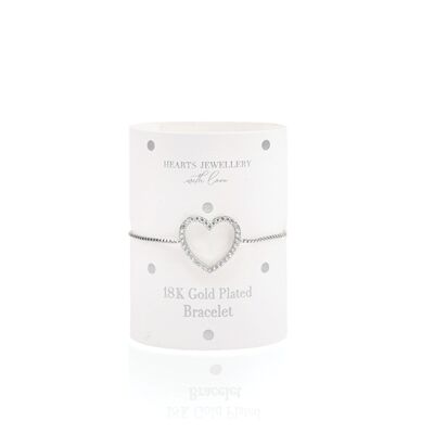 Platinum Plated Heart Toggle Bracelet