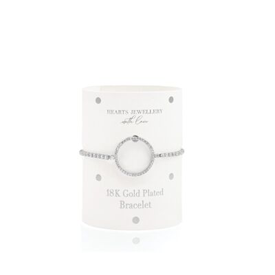 Platinum Plated Circle Toggle Bracelet