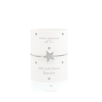 Platinum Plated Star Toggle Bracelet