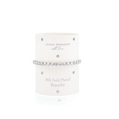 Platinum Plated Single Row Toggle Bracelet