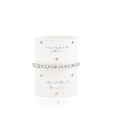 Platinum Plated Single Row Toggle Bracelet