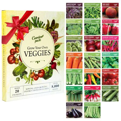 Grow Your Own Vegetables 20 Varieties 8,000 Seeds Gardening Kit
