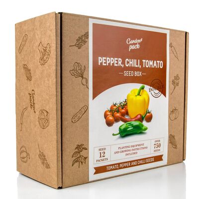 Tomato, Chili, Pepper Seed and Accessories Gift Box