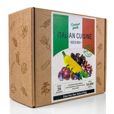 Italian Vegetable and Herbs Seeds and Accessories Gift Box