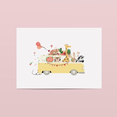 Card Animals Van Birthday Party