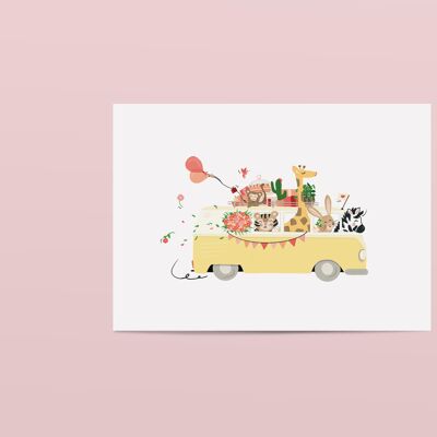 Card Animals Van Birthday Party