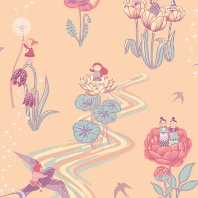 Thumbelina Wallpaper Sample - Peach