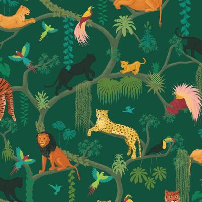 Big Cats Wallpaper Sample - Green