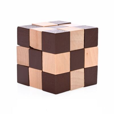 Geduldsspiel aus 27 Holzwürfeln