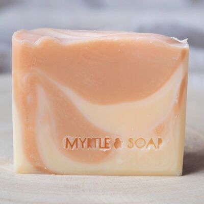 ROSE BLOSSOM organic facial soap bar with organic safflower oil, pink French clay & rose geranium