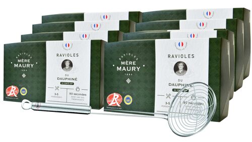 8 boites de 9 plaques de Ravioles + écumoire offerte