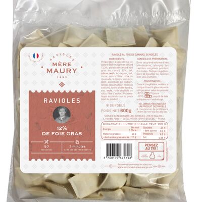 Ravioles 9% de Foie gras - surgelées - 600g