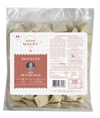 Ravioles 9% de Foie gras - surgelées - 600g