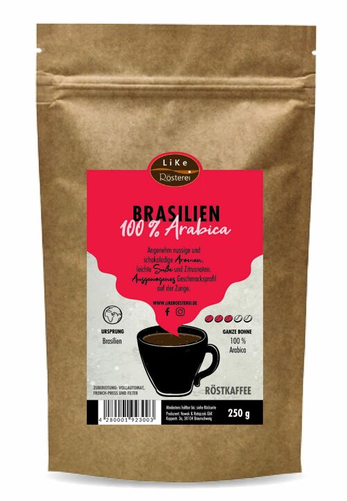 Röstkaffee Brasilien 250g Ganze Bohne