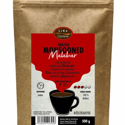 Roasted Coffee India Monsooned Malabar 500g Whole Bean