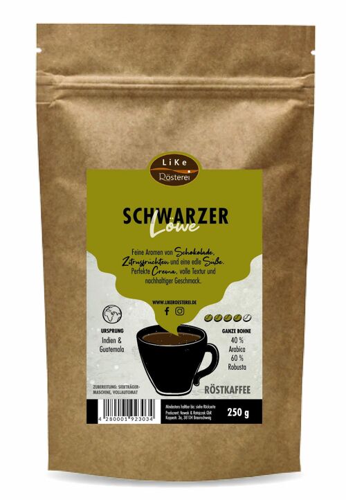 RK Espresso Hausmischung Schwarzer Löwe 250g Ganze Bohne