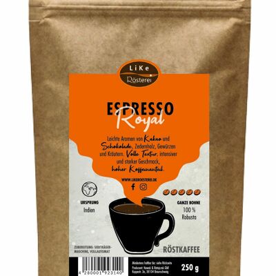 Café torréfié Espresso Royal 250g Grain entier