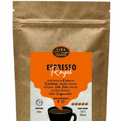 Caffè tostato Espresso Royal 250g Chicco intero