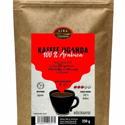 Café torréfié Ouganda 100% Arabica 250g Grain entier 250 g