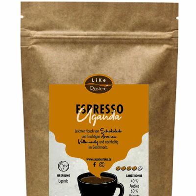 Röstkaffee Espresso Uganda 500g Ganze Bohne