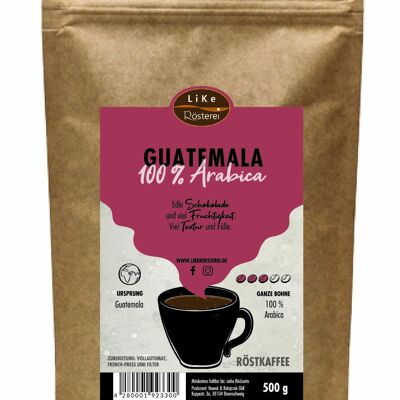 Röstkaffee Guatemala 500g Ganze Bohne