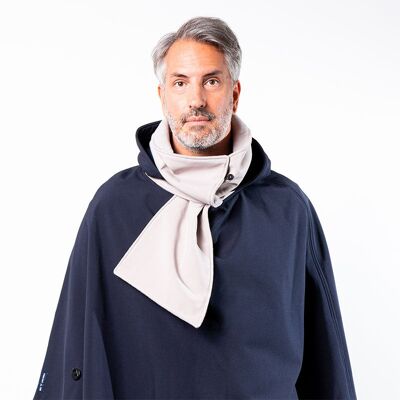 Adult PASCAL poncho-cape - Navy/Beige