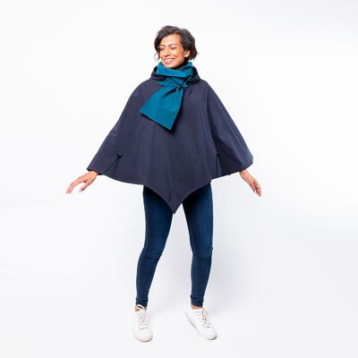 Adult PASCAL poncho-cape - Navy/Duck