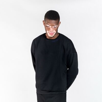 SOANN POLYESTER COTTON BLACK SWEATSHIRT