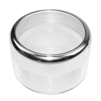 Pot cosmétique, plastique, chromé/coque en verre pour 6 ml, Ø 2,9 cm, hauteur: 2,3 cm 1