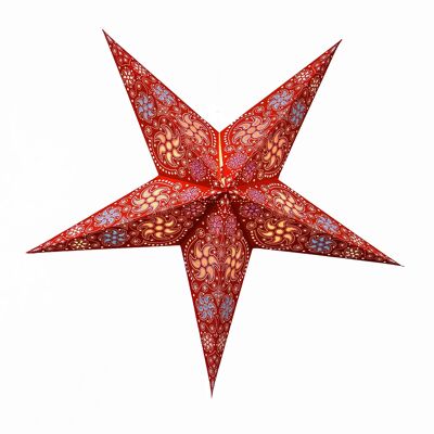 Feu d'artifice rouge - Lanterne étoile en papier