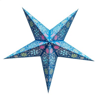 Linterna Estrella de Papel - Fuegos Artificiales Azul Marino