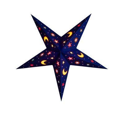 Linterna Estrella de Papel - Cielo Nocturno: Azul / Multicolor