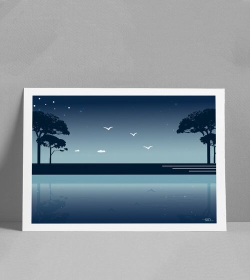 Affiche Les Pins Nuit 30x40 cm