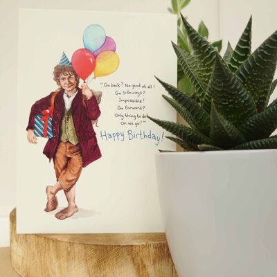 Bilbo Baggins card, Funny Birthday card, Hobbit Birthday card, Birthday Bilbo Illustration, Funny Bilbo Baggins, LOTR
