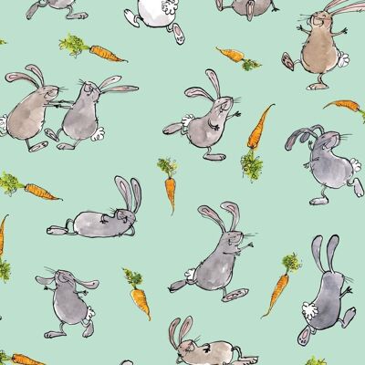 Bunny wrapping paper, Fun gift wrap, Cute rabbit wrap, Gift wrap, Birthday wrapping paper - 2 sheets (£5.50)