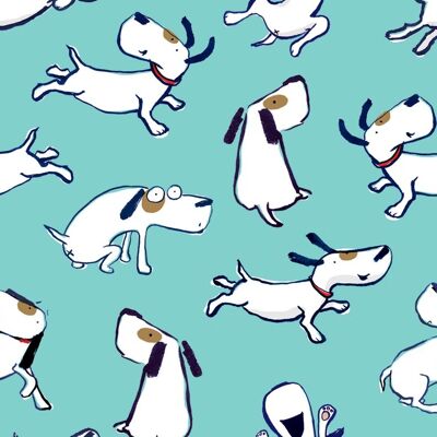 Happy dog wrapping paper, Fun gift wrap, Cute dog wrap, Gift wrap, Birthday wrapping paper, - 3 sheets (£8.15)