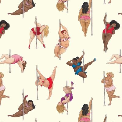 Pole dancer wrapping paper, Wrapping paper, Plus size Pole dancing, Quirky Gift wrap, Sexy ladies, Unusual wrapping paper, Saucy, Naughty - 1 sheet (£2.95)