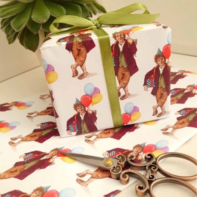 Bilbo Baggins wrapping paper, Wrapping paper, Lord of the rings, Quirky LOTR wrapping paper, Birthday wrapping paper, LOTR geek - 1 sheet (£2.95)