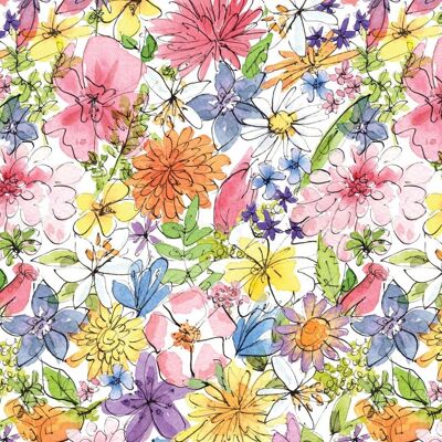 Floral wrapping paper, Mothers day wrapping paper, Easter flowers, Spring flower gift wrap, Pretty wrapping paper, Beautiful gift wrap - 1 sheet (£2.95)