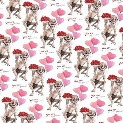 Gollum wrapping paper, Wrapping paper, Lord of the rings, Gift wrap, My precious, Valentine wrapping paper, Gollum, LOTR - 1 sheet (£2.95)